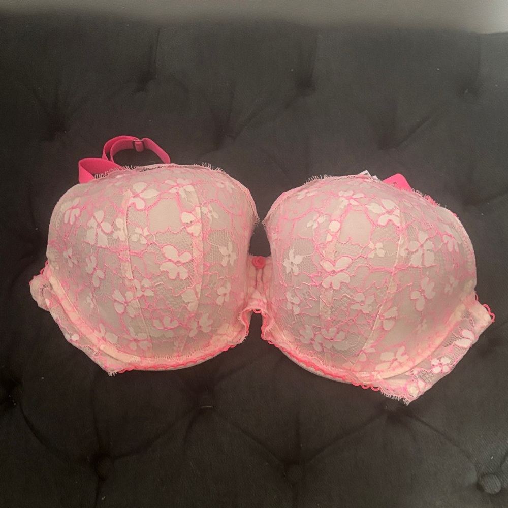 Victoria's Secret Neon Pink Lace Bra